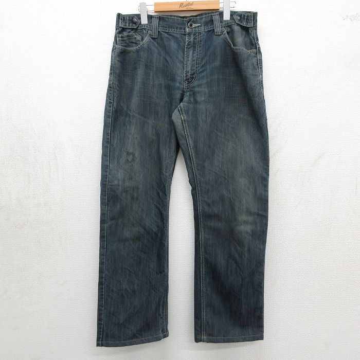 W36/古着 リーバイス Levis 514 ジーンズ メンズ ヒゲ コットン 紺 デニム 26may09