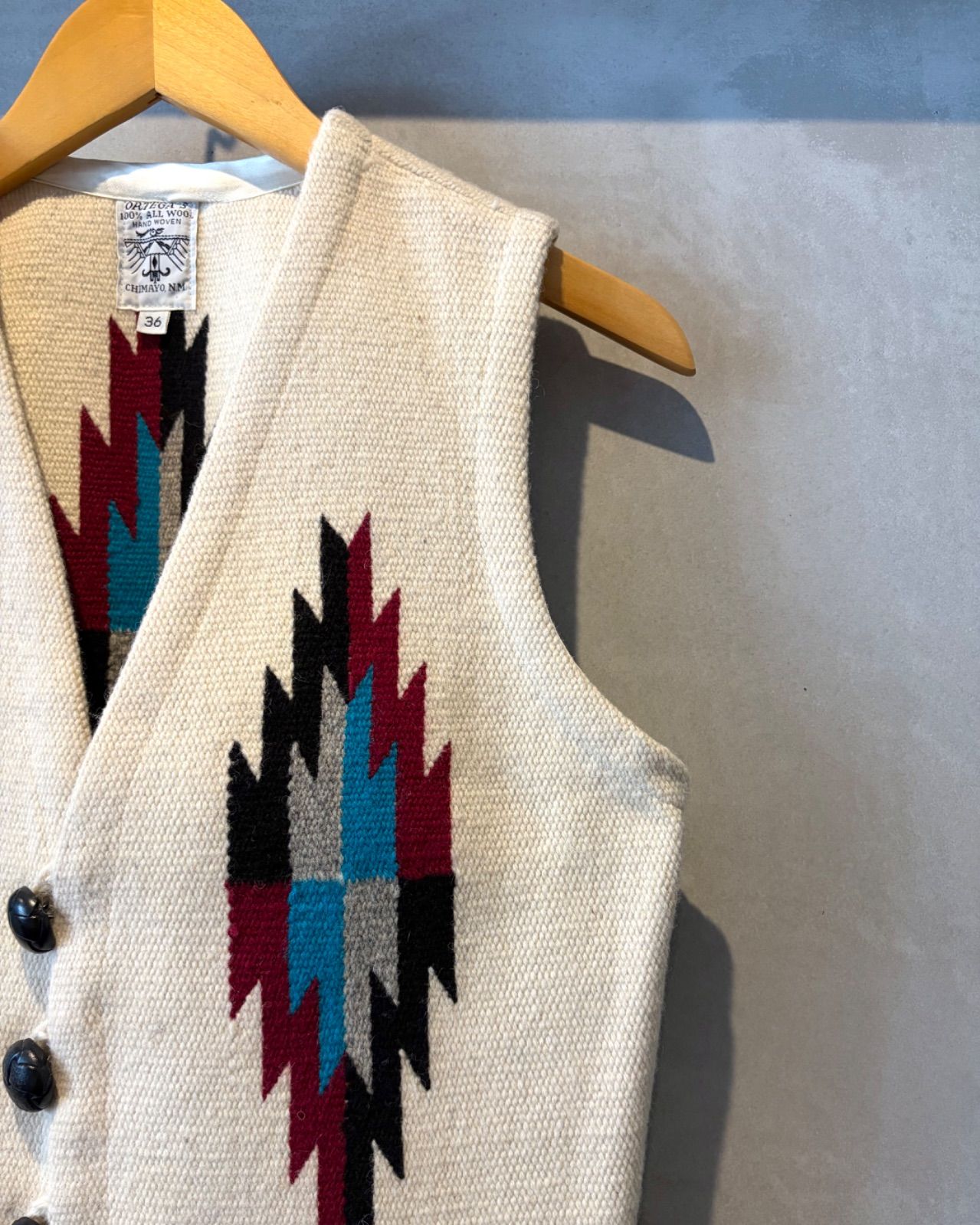 ORTEGA'S-Wool vest-(size 36)Made in U.S.A. 美品 オルテガ
