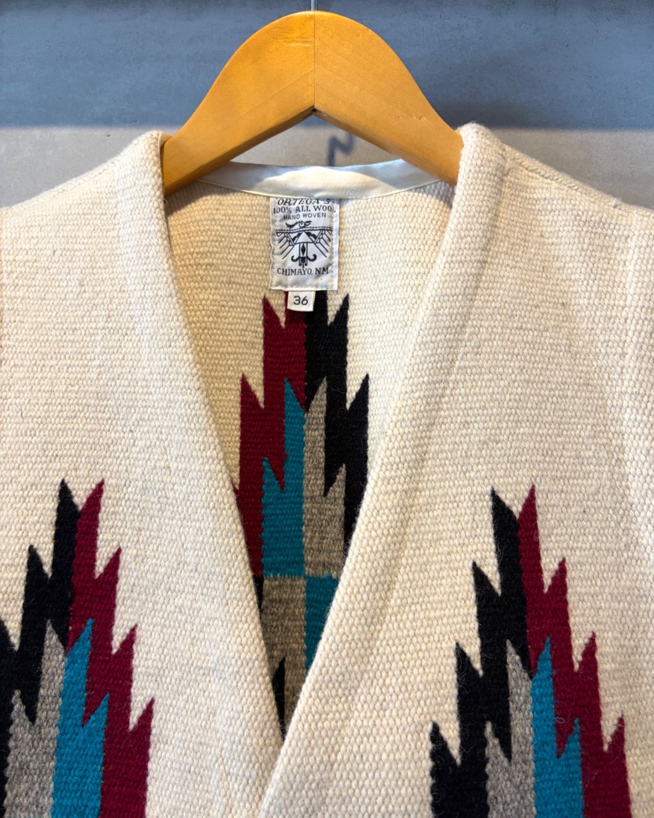 ORTEGA'S-Wool vest-(size 36)Made in U.S.A. オルテガ チマヨベスト
