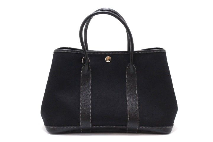 HERMES エルメス バッグ ガーデンTPM ブラック/SV ハンドバッグ トワルオフィシエ ブラック/SV ユニセックス【中古】460