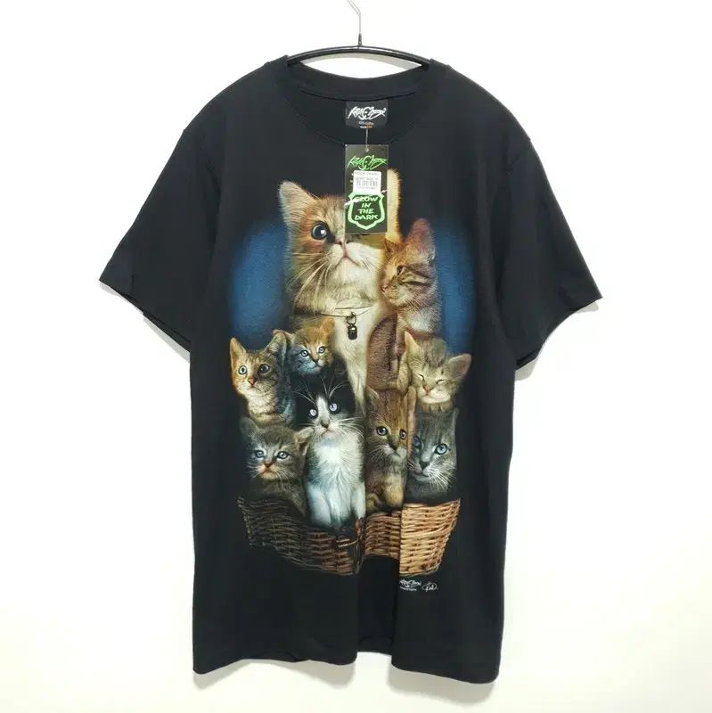 猫 BIG プリンティング 半袖 M