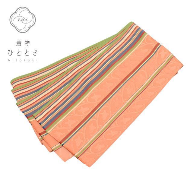 半幅帯 正絹 小袋帯 袴下帯 リサイクル半幅帯 美品 未仕立て 茶色系 花唐草文様 本場筑前博多織 証紙あり 半巾帯 kkb3135b[ 和服 カジュアル着物 アウトレット レトロ アンティーク プチプラ お洒落 普段着 お稽古 アウトレット きもの kimo