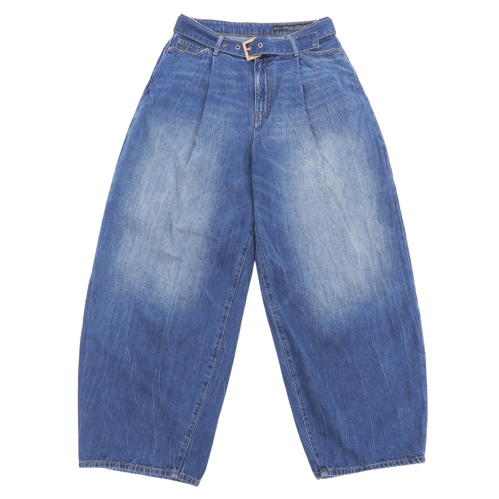 ARMANI アルマーニ EXCHANGE 近年モデル ベルテッド ワイドパンツ ボトムス メンズ デニム ブルー 30