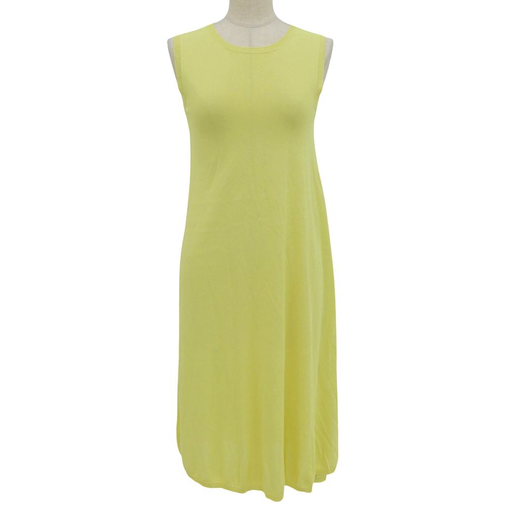 美品 JIL SANDER ジルサンダー スリーブレス ワンピース レディース イエロー 34