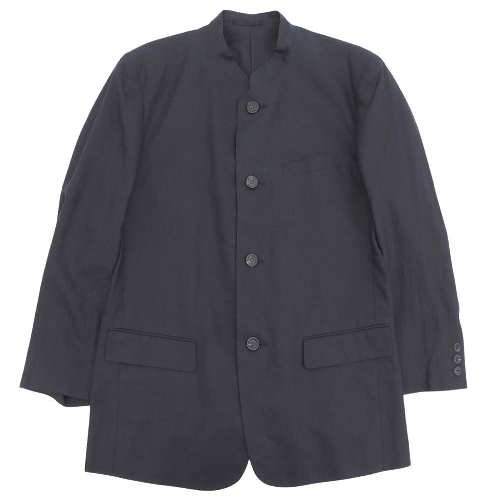 ISSEY MIYAKE イッセイミヤケ スタンドカラー ジャケット アウター メンズ リネン ネイビー L 1993ss