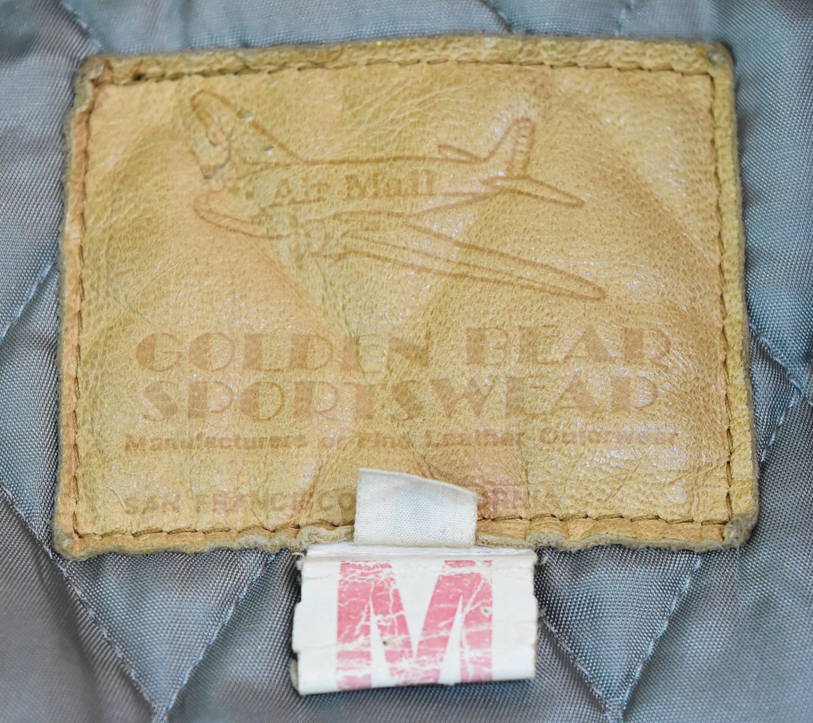 ゴールデンベア GoldenBear 80s 飛行機 革タグ Leather Sleeve Award