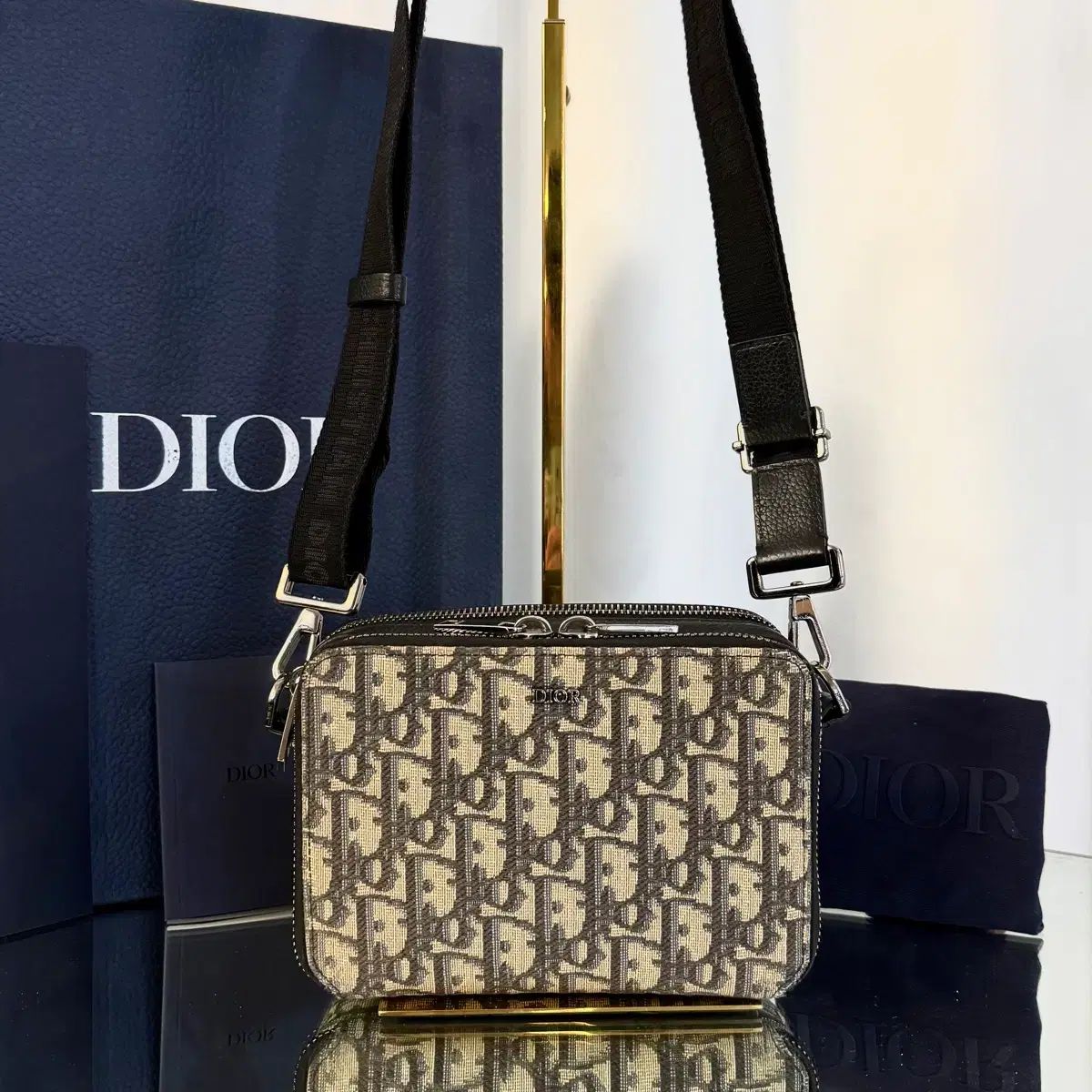 購入レシート Dior オブリーク ストラップ メッセンジャーポーチ クロスバック