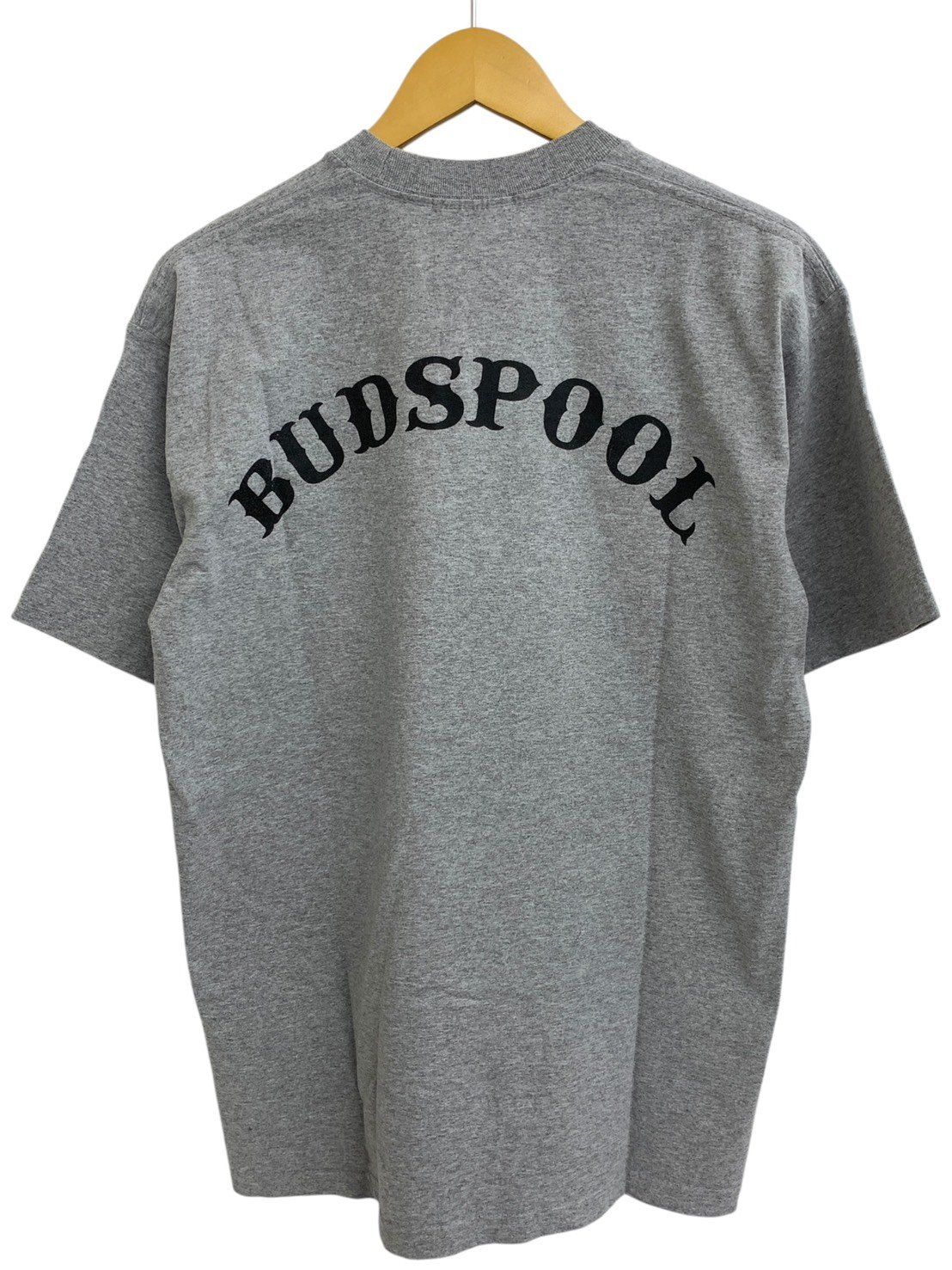 BUDSPOOL 半袖シャツ Lサイズ グレー系 BUDSPOOL 半袖 Tシャツ ロゴ 背中 コットン L グレー メンズ/004