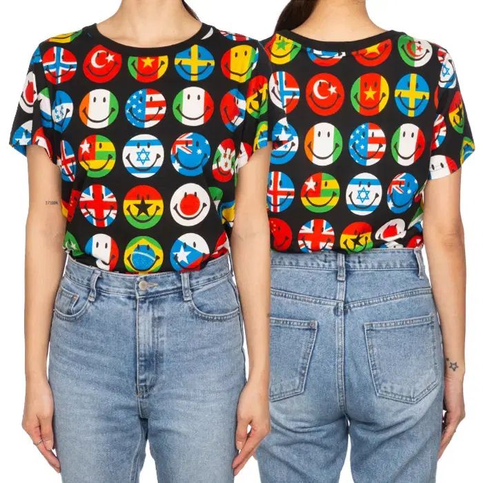 モスキーノ レディース スマイル ロゴ Tシャツ RMM0802