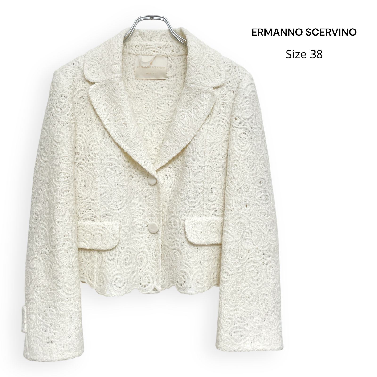 ERMANNO SCERVINO エルマンノ シェルヴィーノ 総刺繍 テーラード ジャケット Size38
