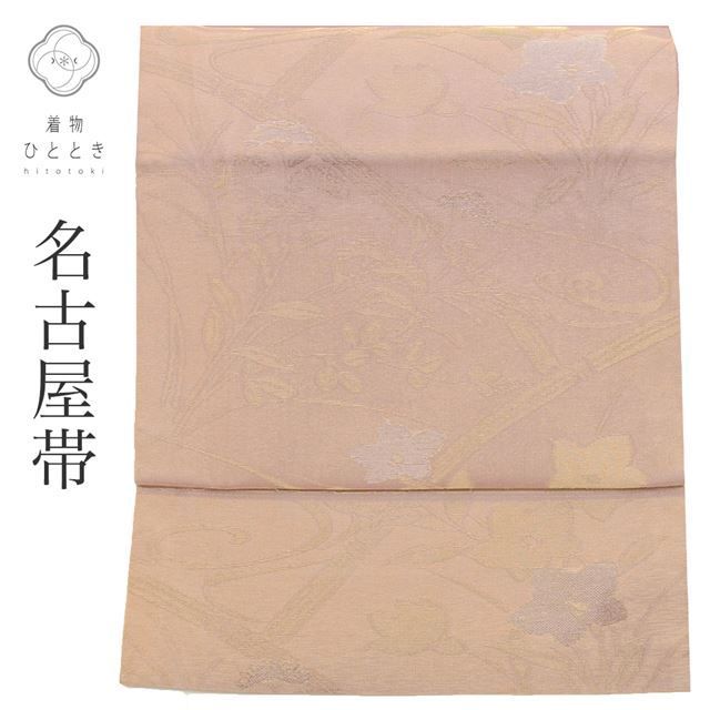 リサイクル 名古屋帯 夏 夏帯 正絹 九寸 仕立て上がり 紫色系 流水 草花文様 紗 六通柄 銀糸 tt0539b [ 着物 中古 帯 リサイクル 振袖 浴衣 袴 和服 古着 ]