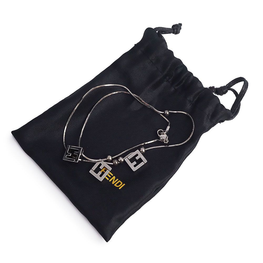 フェンディ FF ロゴ シルバー ネックレス ペンダント FENDI（中古