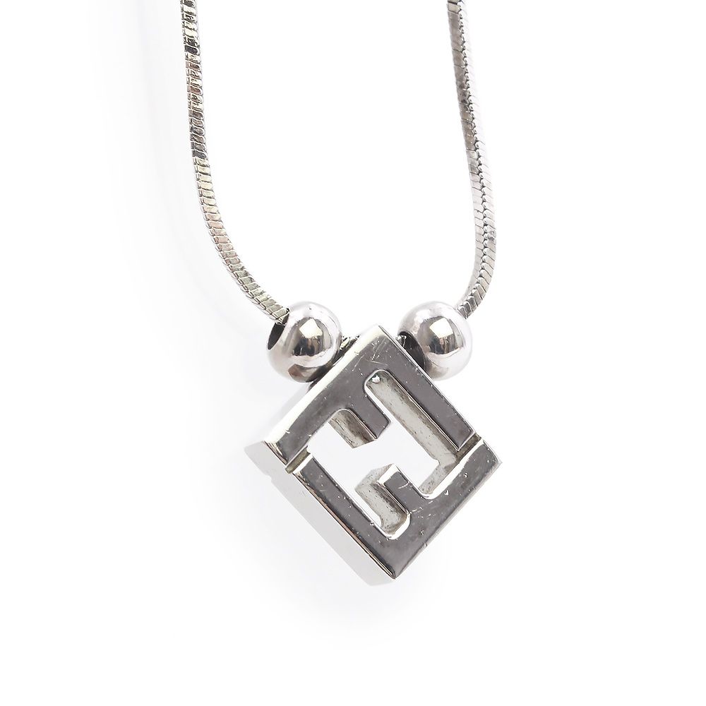 フェンディ FF ロゴ シルバー ネックレス ペンダント FENDI（中古