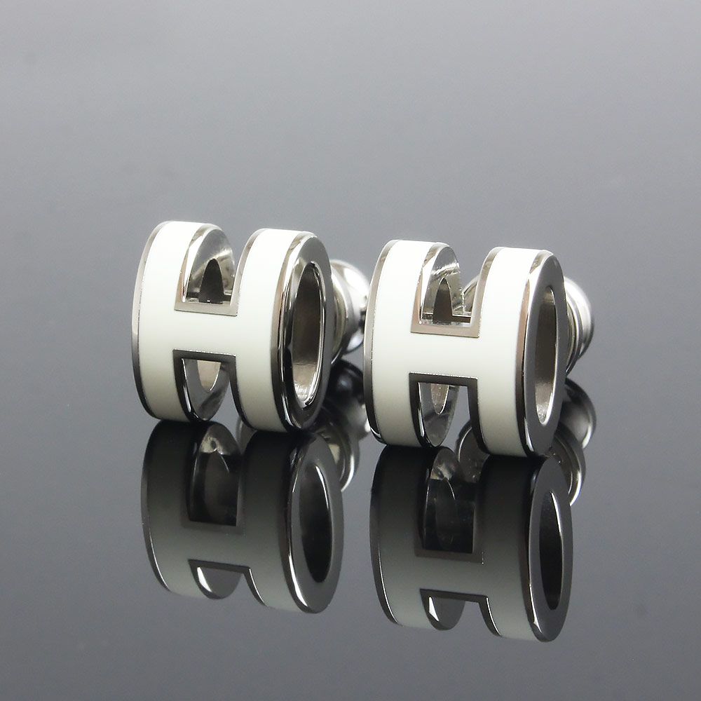 エルメス ポップアッシュ ミニ ポップ H ブラン ホワイト ピアス シルバー金具 箱付 HERMES（新品・未使用品） 52,345円
