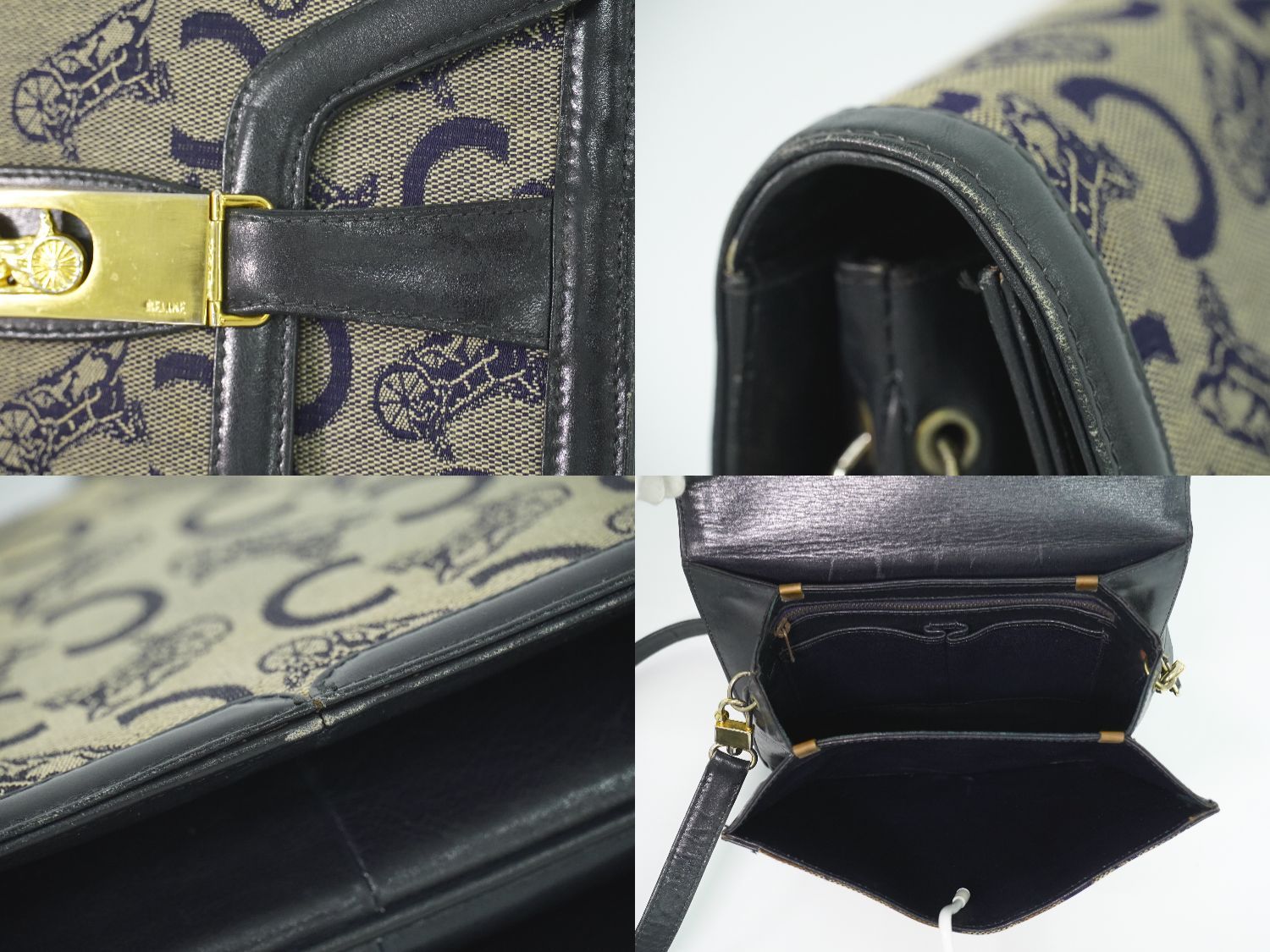 本物 セリーヌ CELINE Cサルキー 馬車金具 ショルダーバッグ