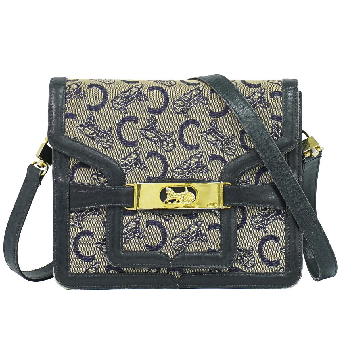 本物 セリーヌ CELINE Cサルキー 馬車金具 ショルダーバッグ