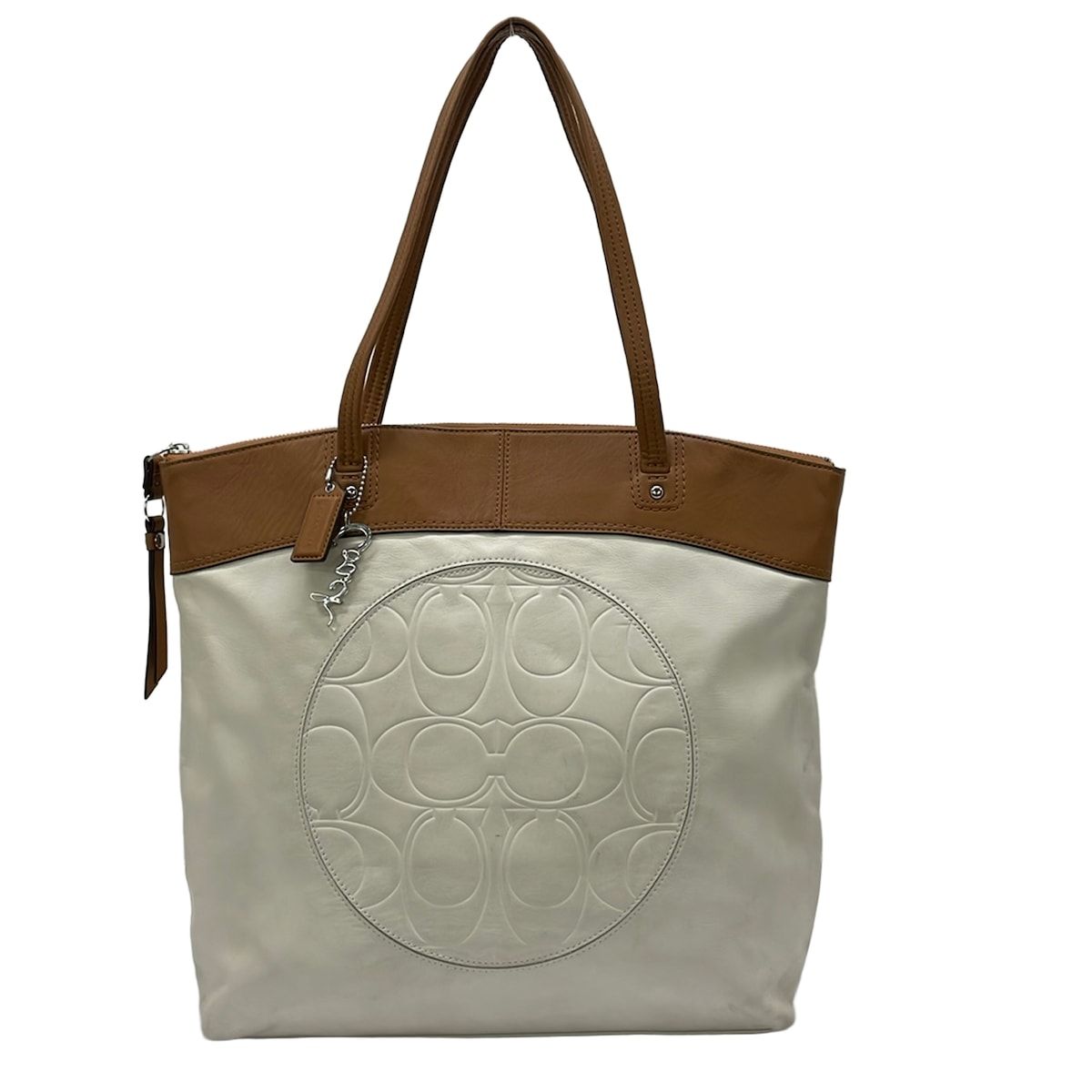 COACH(コーチ) トートバッグ ローラレザートート F18336 白×ブラウン