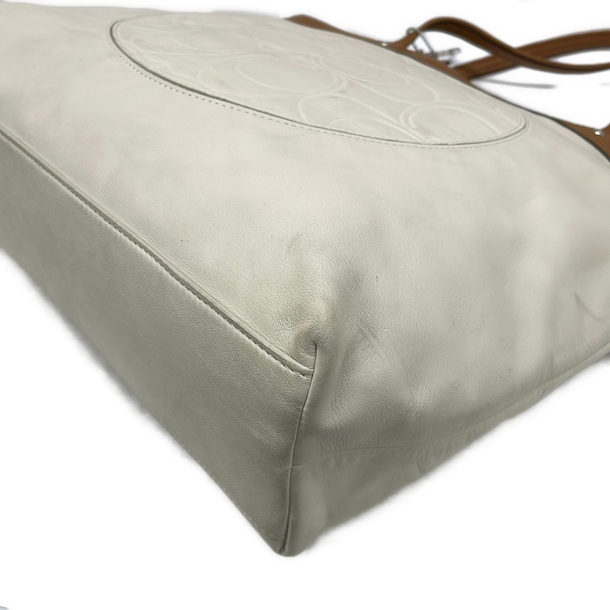 COACH(コーチ) トートバッグ ローラレザートート F18336 白×ブラウン