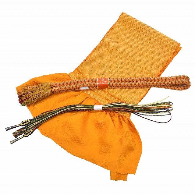 リサイクル着物 帯締め 帯揚げ セット 正絹 リサイクル 振袖用 着物 美品 総絞り 飾り紐付き 成人式 和装小物 着付け小物 茶系 特品★★★★ 着物 中古 帯 リサイクル 8,140円