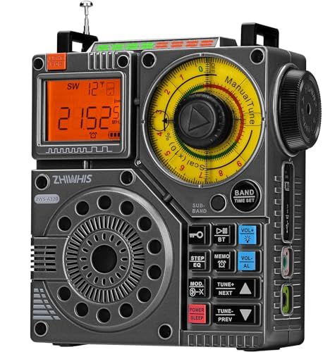 ZHIWHIS Bluetoothスピーカー BCLラジオ 短波受信機 VHF/FM/AM/SW/ワイドFM 懐中電灯 録音/APPコントロール/MicroSDカード対応/20時間連続再生/タイマー/USB-C充電式/技適取得済 防災アウトド 2f632c13