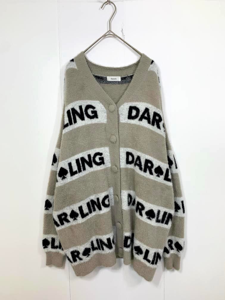 Darich ダーリッチ オーバーサイズ トランプジャガードニット カーディガン sizeF/グレー ■◇◎レディース