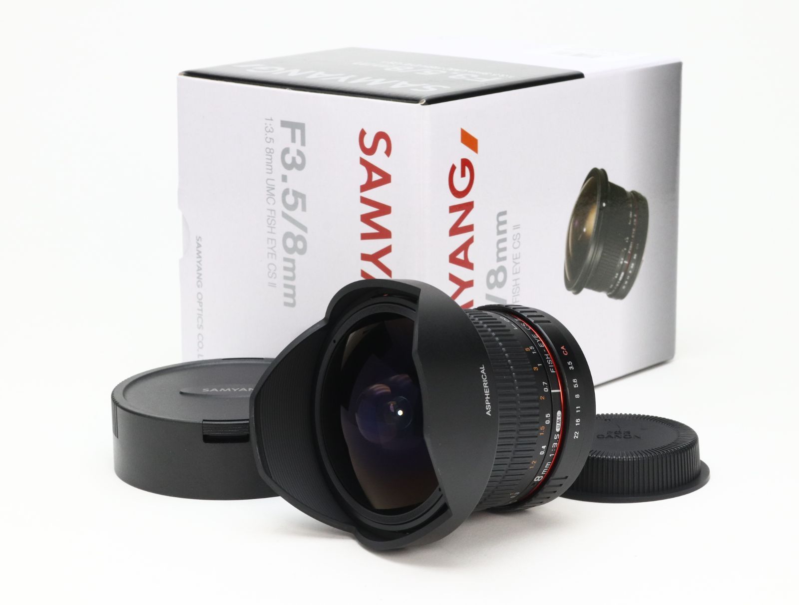A+ (美品) SAMYANG サムヤン 8mm F3.5 FISH-EYE LENS キヤノン用 初期