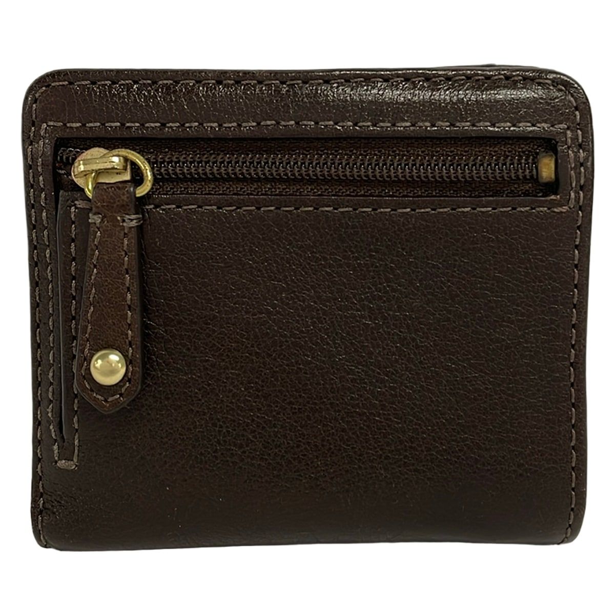 COACH(コーチ) 2つ折り財布美品 - ダークブラウン レザー - メルカリ