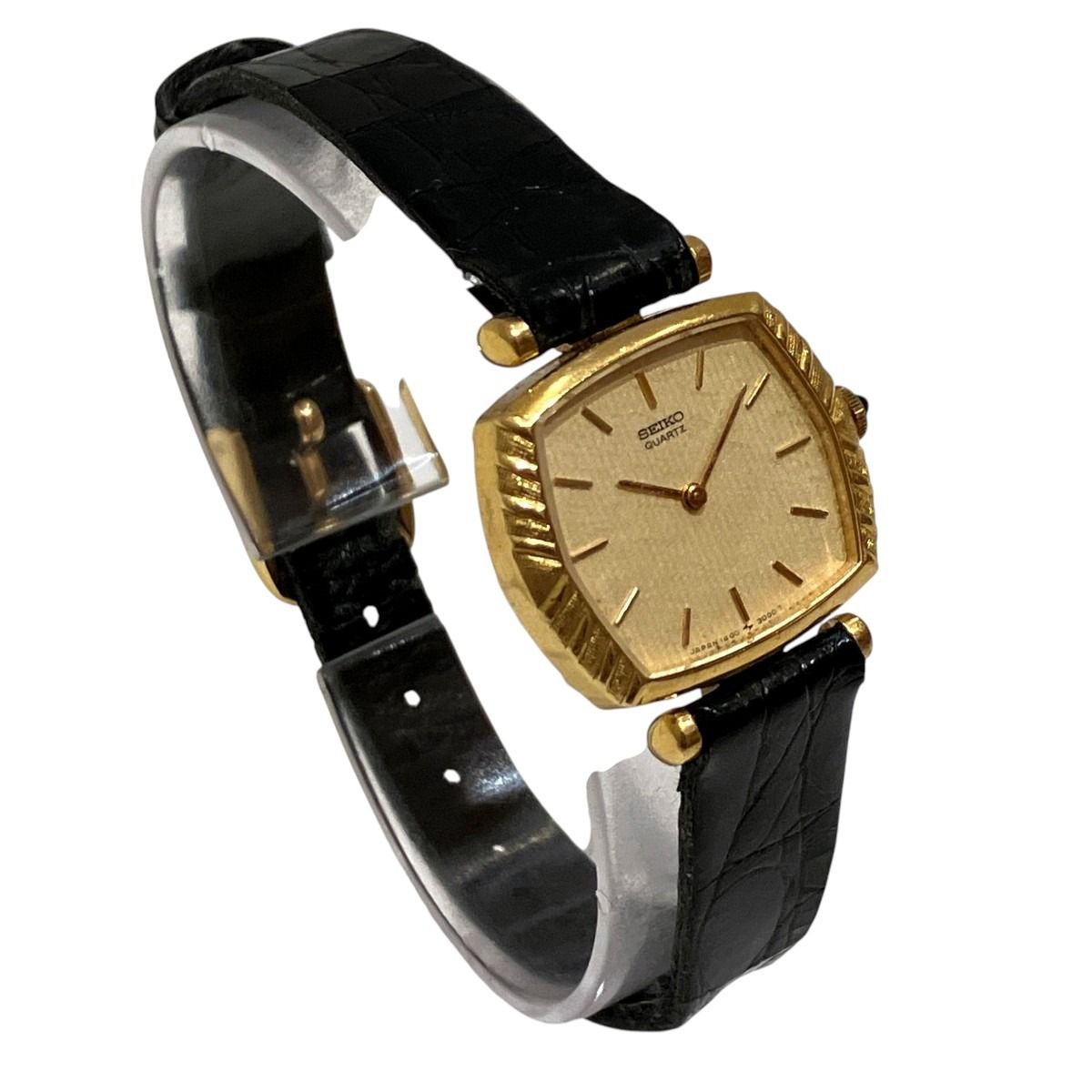 セイコー SEIKO 腕時計 総重量約13g K14 本革 クオーツ ゴールド文字盤 