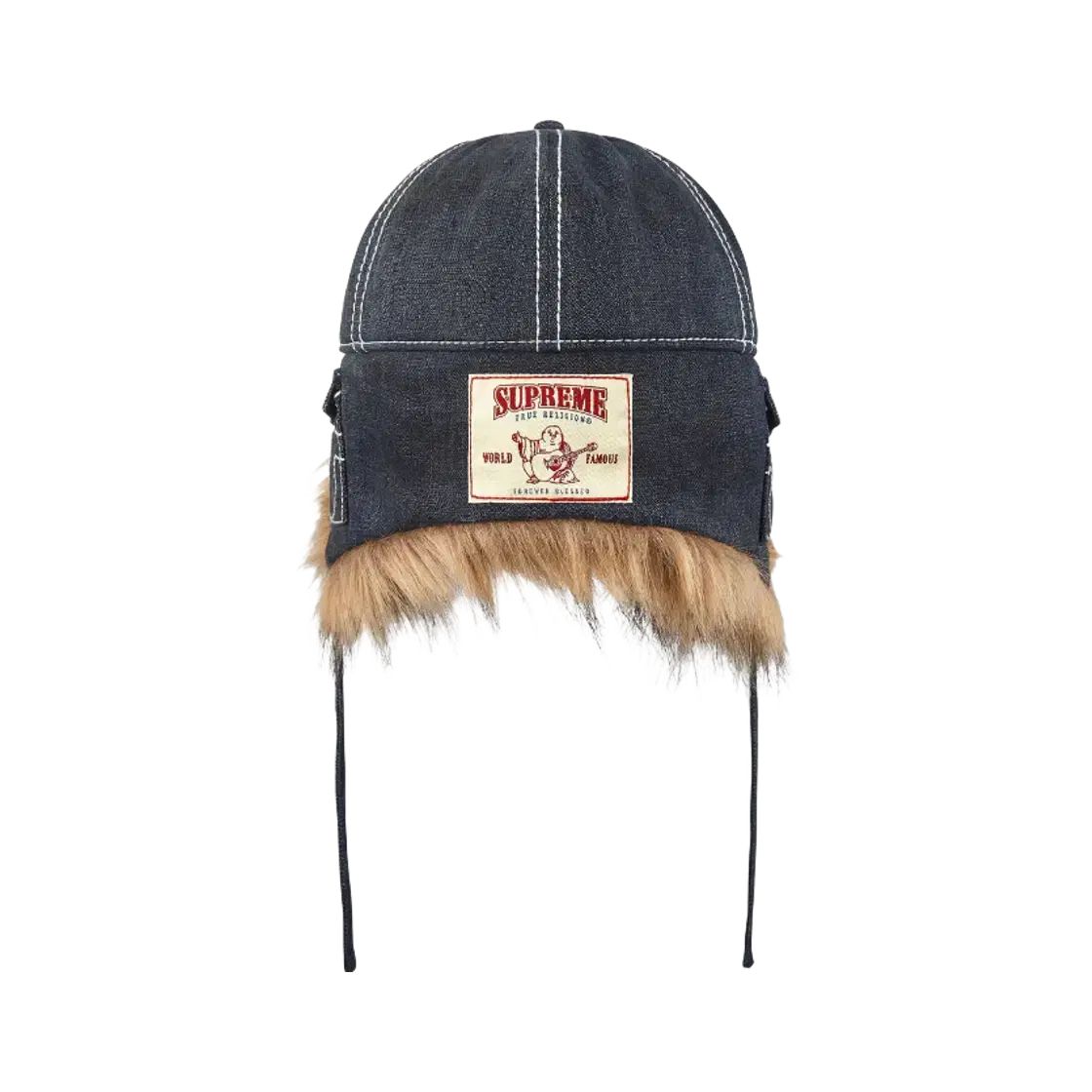 Supreme TRUE RELIGION イヤーフラップ 5パネル ブラック 25FW 耳あて ニット帽 トラッパーハット