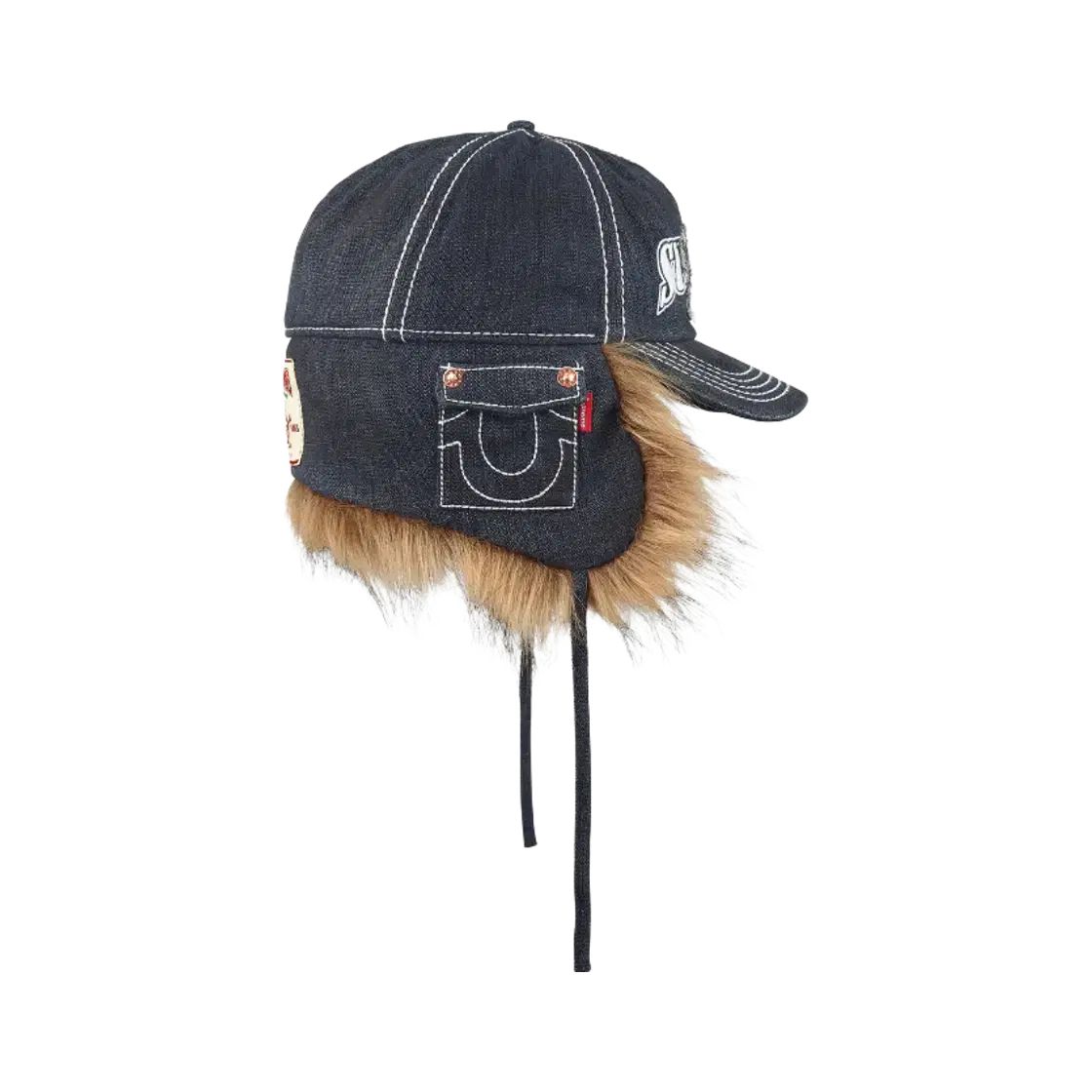 Supreme TRUE RELIGION イヤーフラップ 5パネル ダーティー Indigo 25FW 耳あて イヤーマフラー