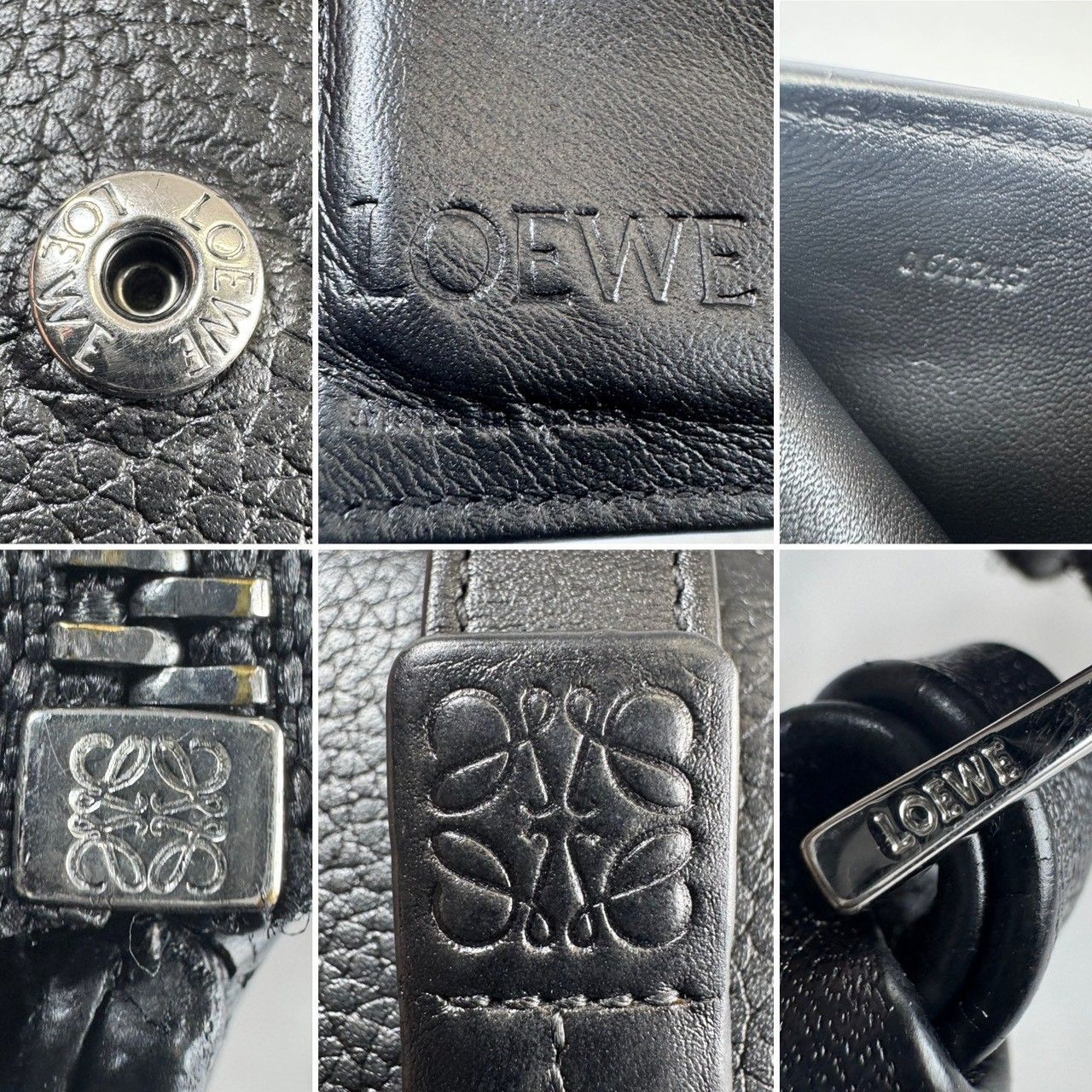 美品】LOEWE ロエベ アナグラム バーティカル コンパクト 二つ折り