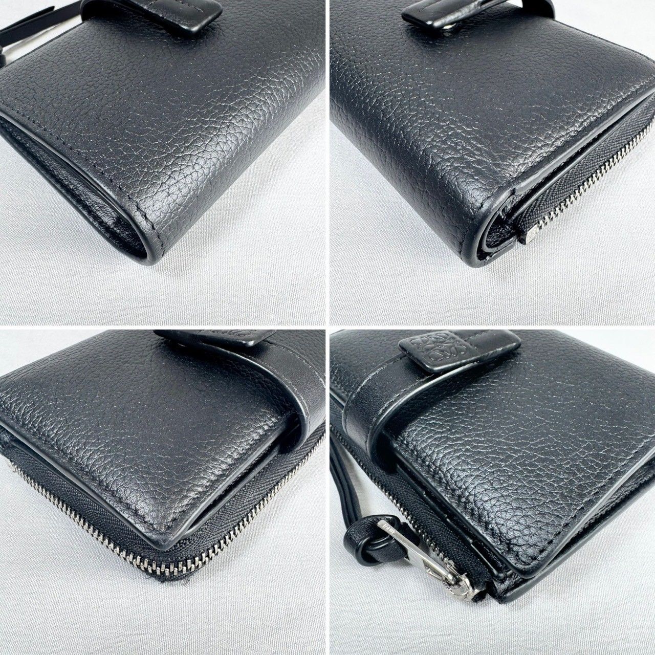 美品】LOEWE ロエベ アナグラム バーティカル コンパクト 二つ折り