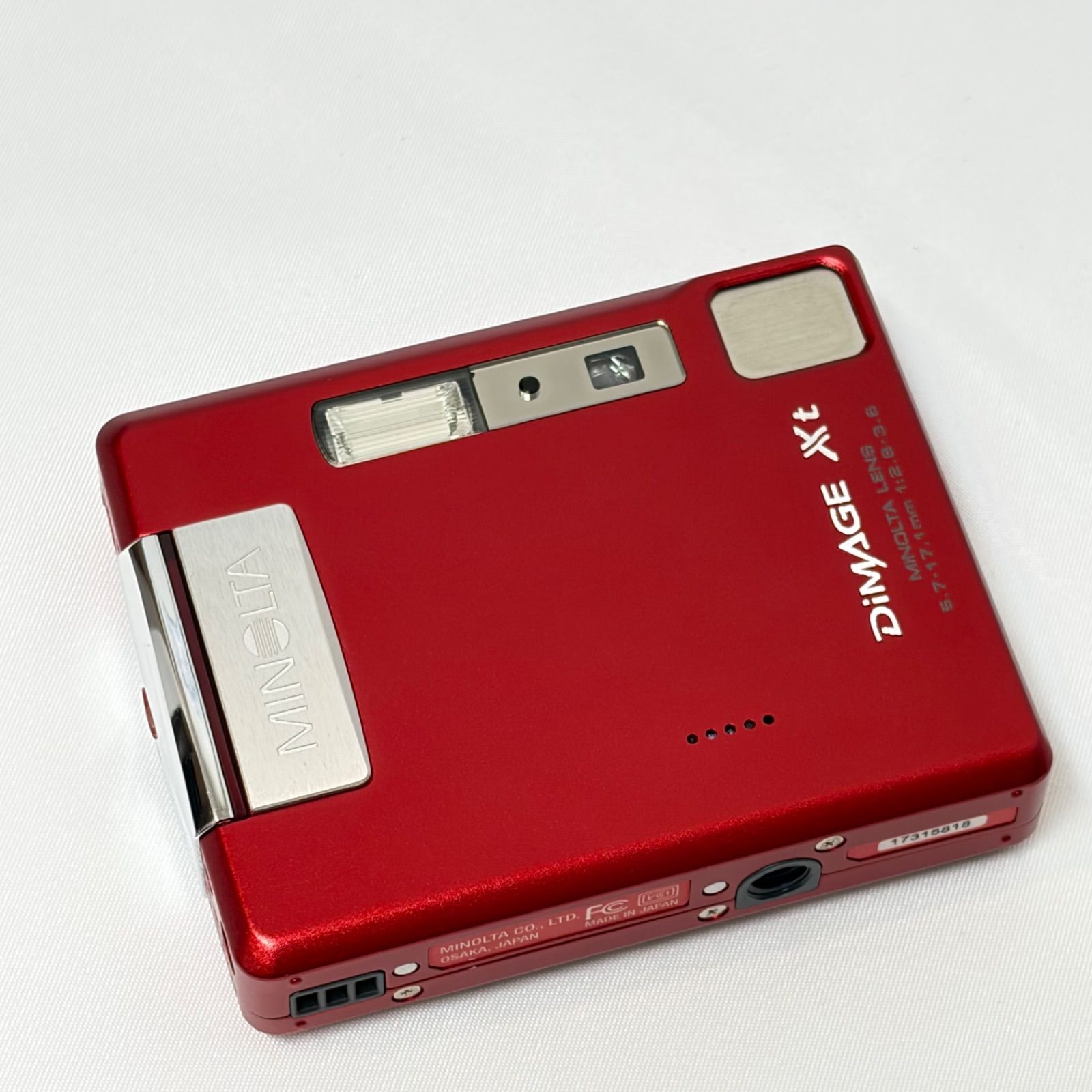 Minolta DiMAGE Xt レッド コンパクトデジタルカメラ ケース付き 美品 ミノルタ DiMAGE Xt レッド オールドデジカメ 動作未確認