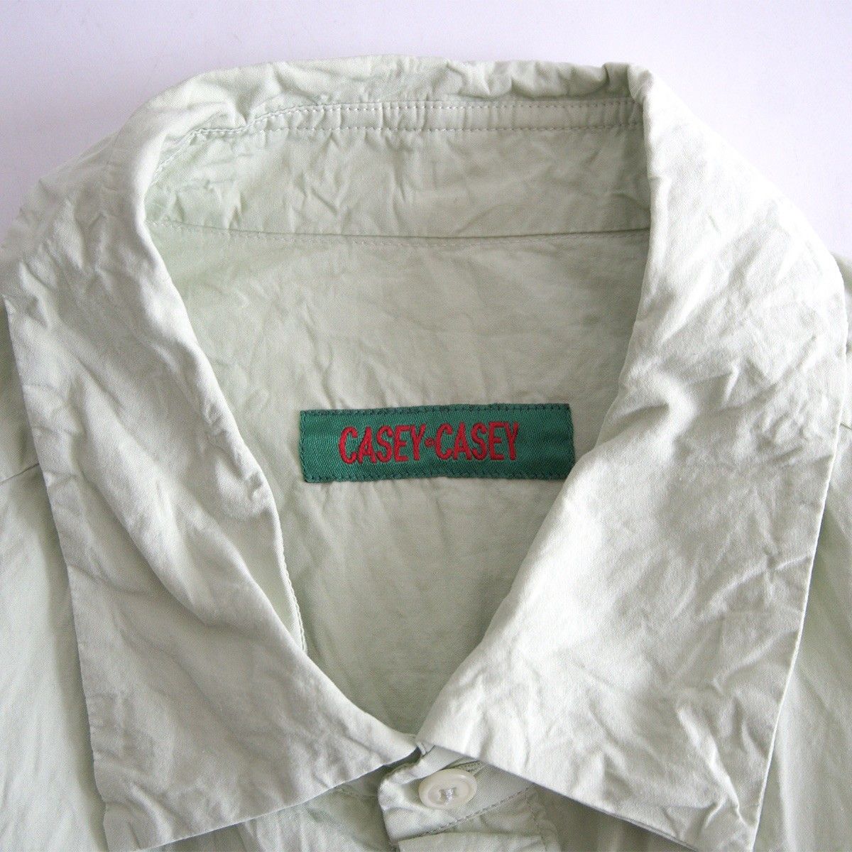 美品】 CASEY CASEY 【VOLUME SHIRT 22HC331】 M ライトグリーン