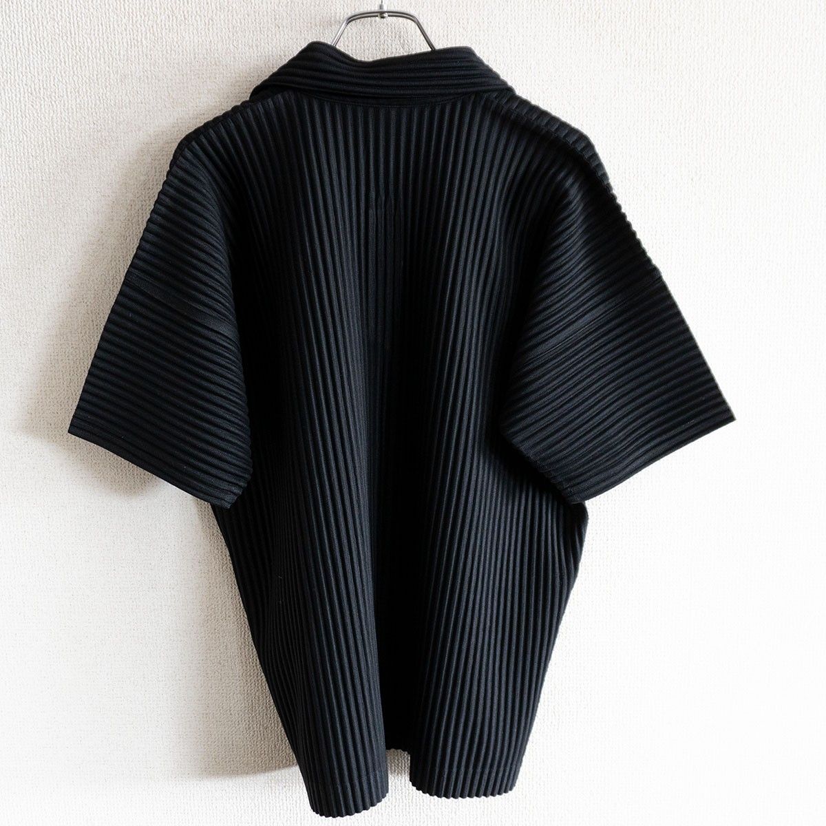 HOMMEPLISSE オムプリッセ　プリーツシャツ 美品】 HOMME PLISSE ISSEY MIYAKE【プリーツ シャツ】2 ブラック