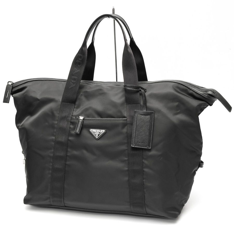 プラダ / PRADA ナイロンx サフィアーノレザー ダッフルバッグ