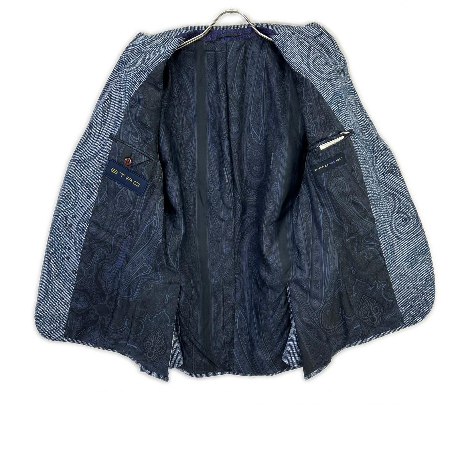 ETRO エトロ ブルー コットン ペイズリー ジャケット 46 - メルカリ