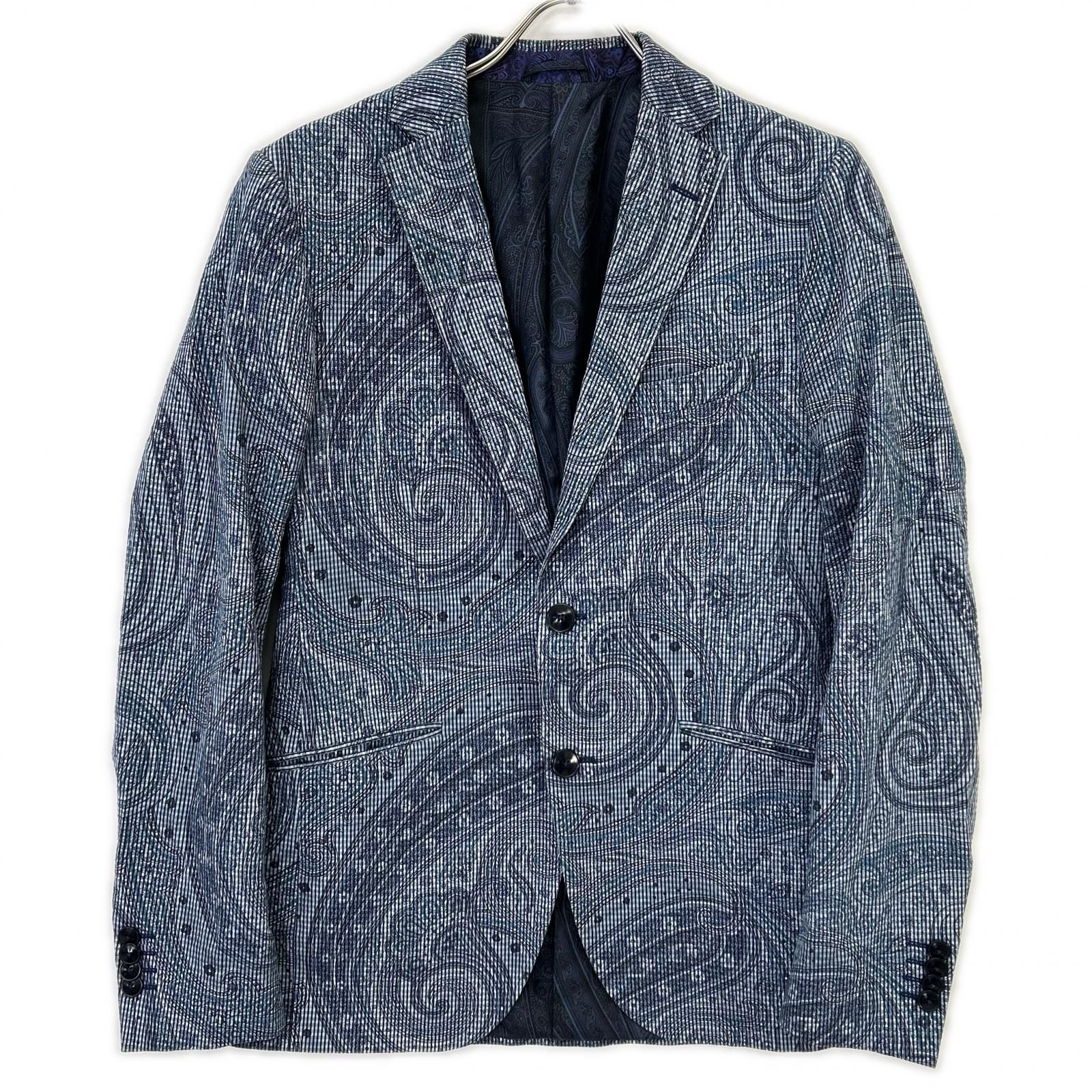 ETRO エトロ ブルー コットン ペイズリー ジャケット 46 - メルカリ