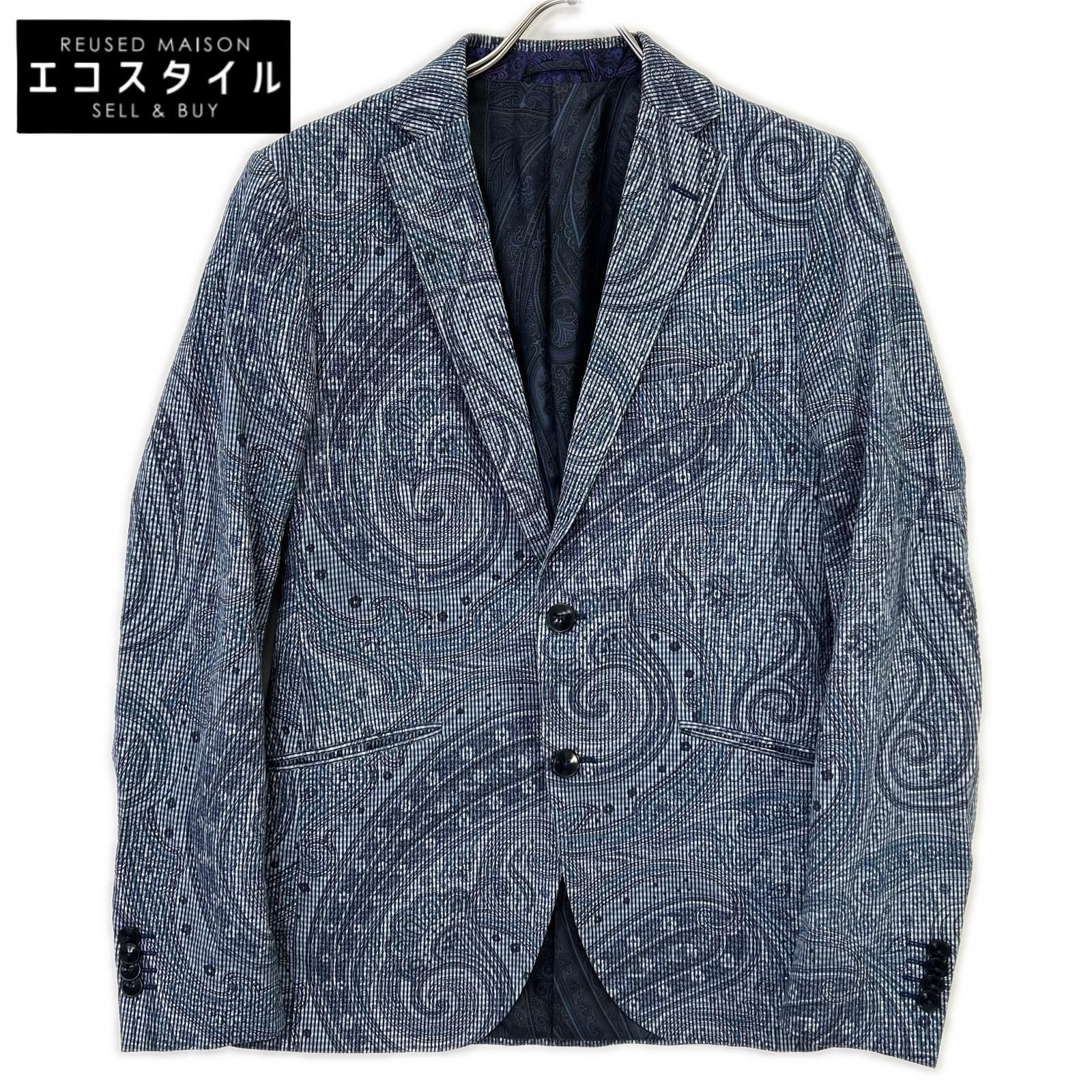 ETRO エトロ ブルー コットン ペイズリー ジャケット 46 - メルカリ