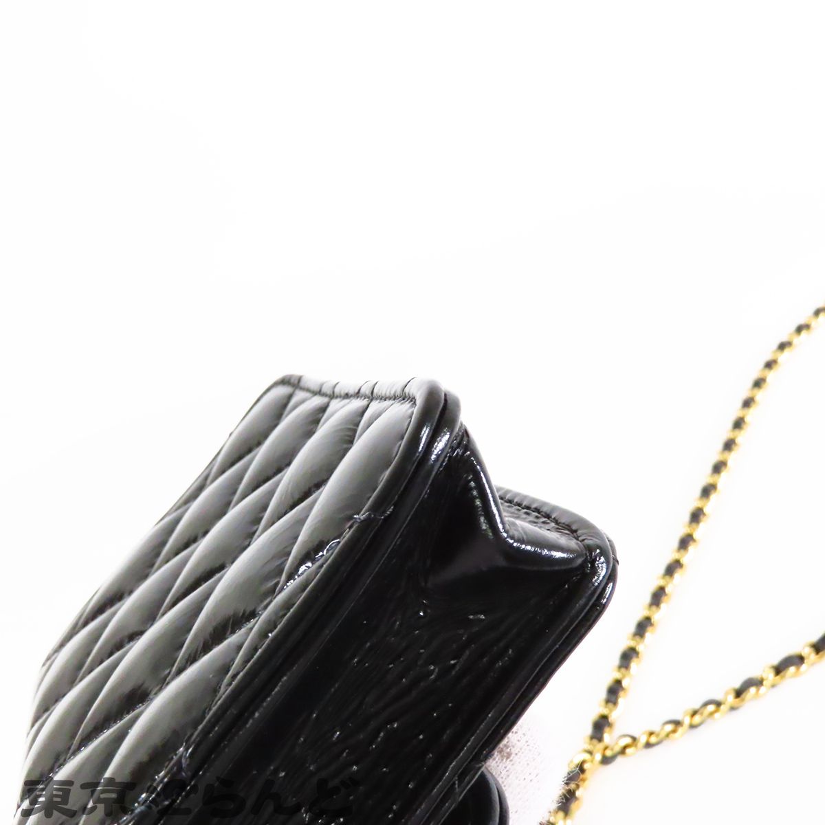 シャネル CHANEL チェーンポシェット ブラック 黒 ゴールド金具 レザー