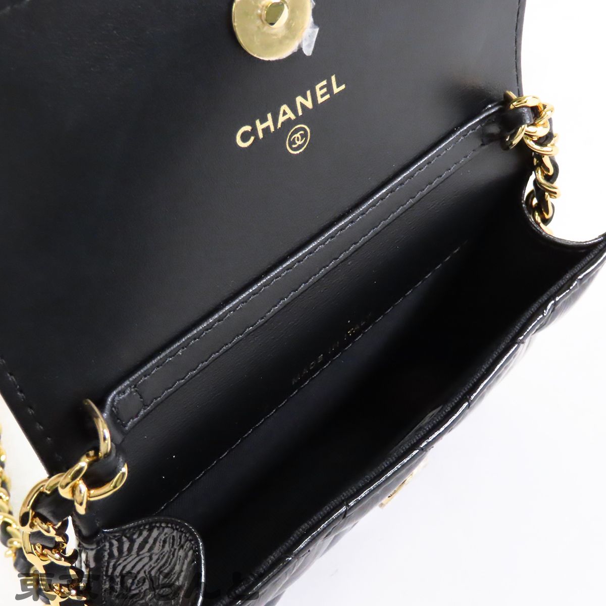 シャネル CHANEL チェーンポシェット ブラック 黒 ゴールド金具 レザー