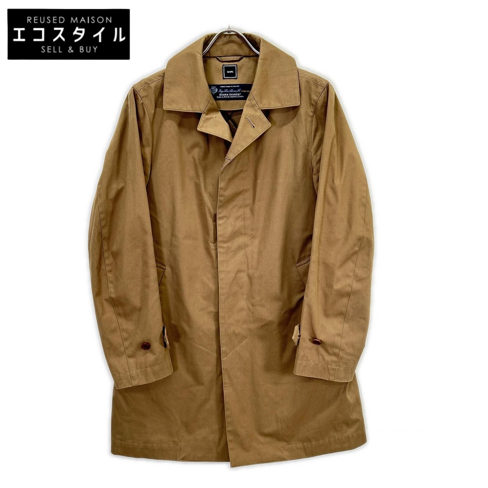 美品■SHIPS×Loropiana ライナー付 ステンカラーコート ベージュ系 中古】SHIPS × Loro Piana ステンカラーコート ライナー付 M