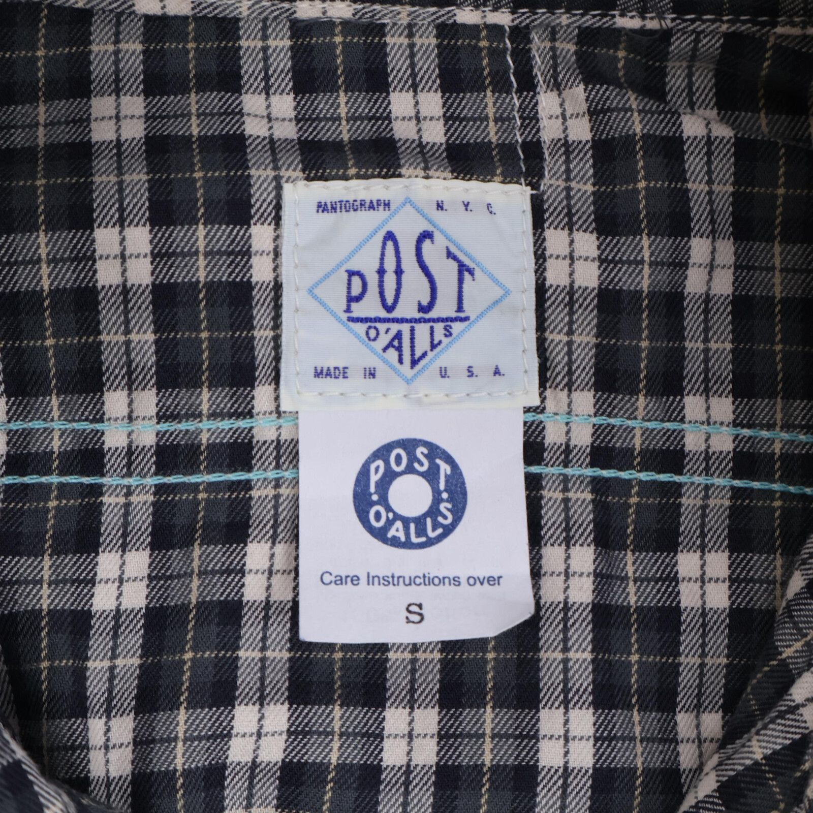 POST OVERALLS ポストオーバーオールズ 【美品】チェック柄 ドングリ型