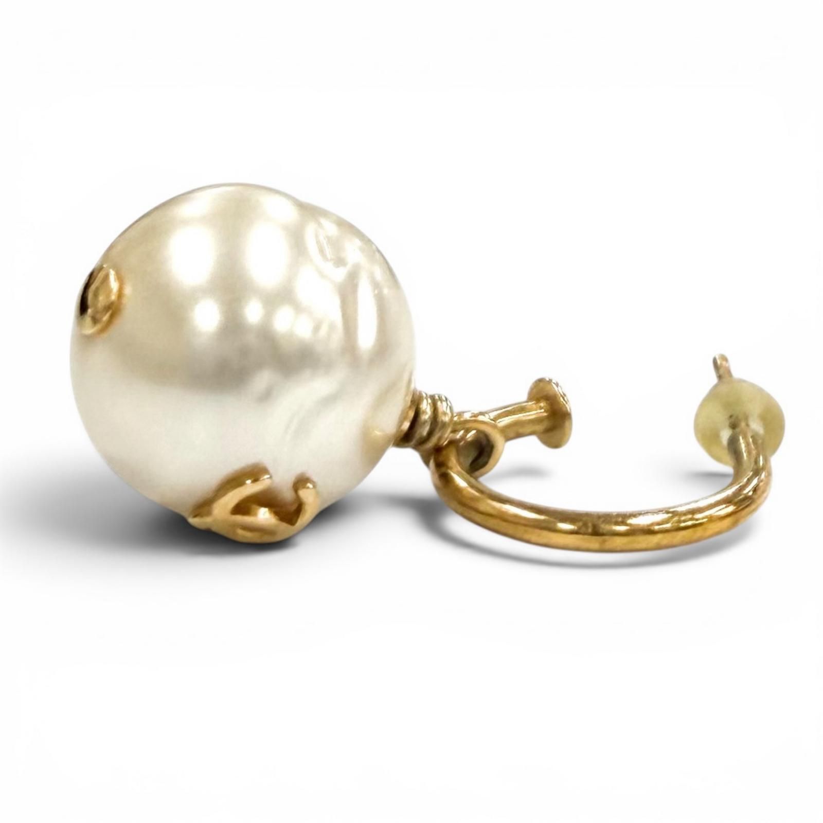 美品☆CHANEL シャネル ヴィンテージ ココマーク パール ピアス