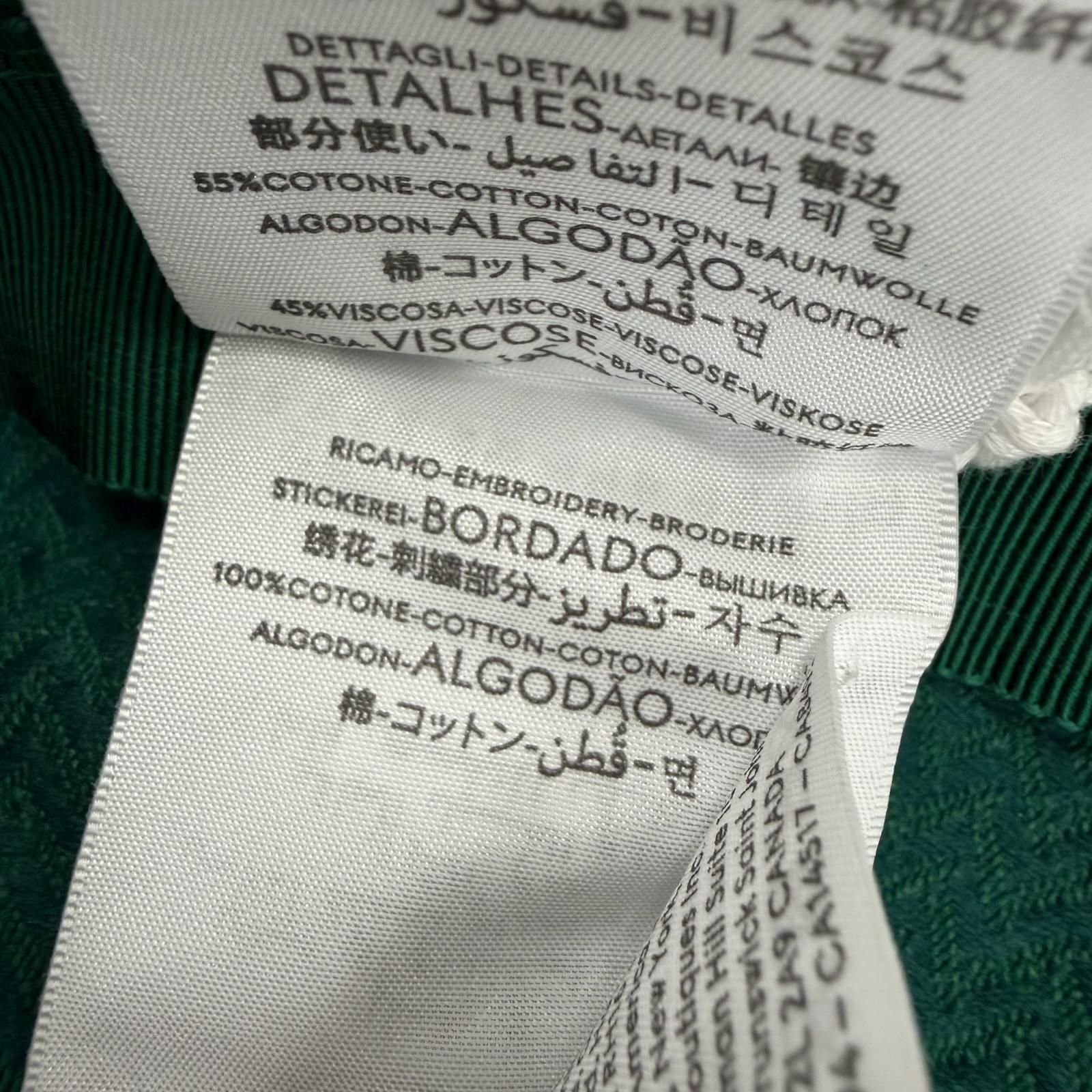 未使用品☆GUCCI グッチ 832064 コットン100％ ロゴ刺繍 ヘリンボーン柄 バケット ハット グリーン系 L イタリア製 正規品 レディース 箱・保存袋付き