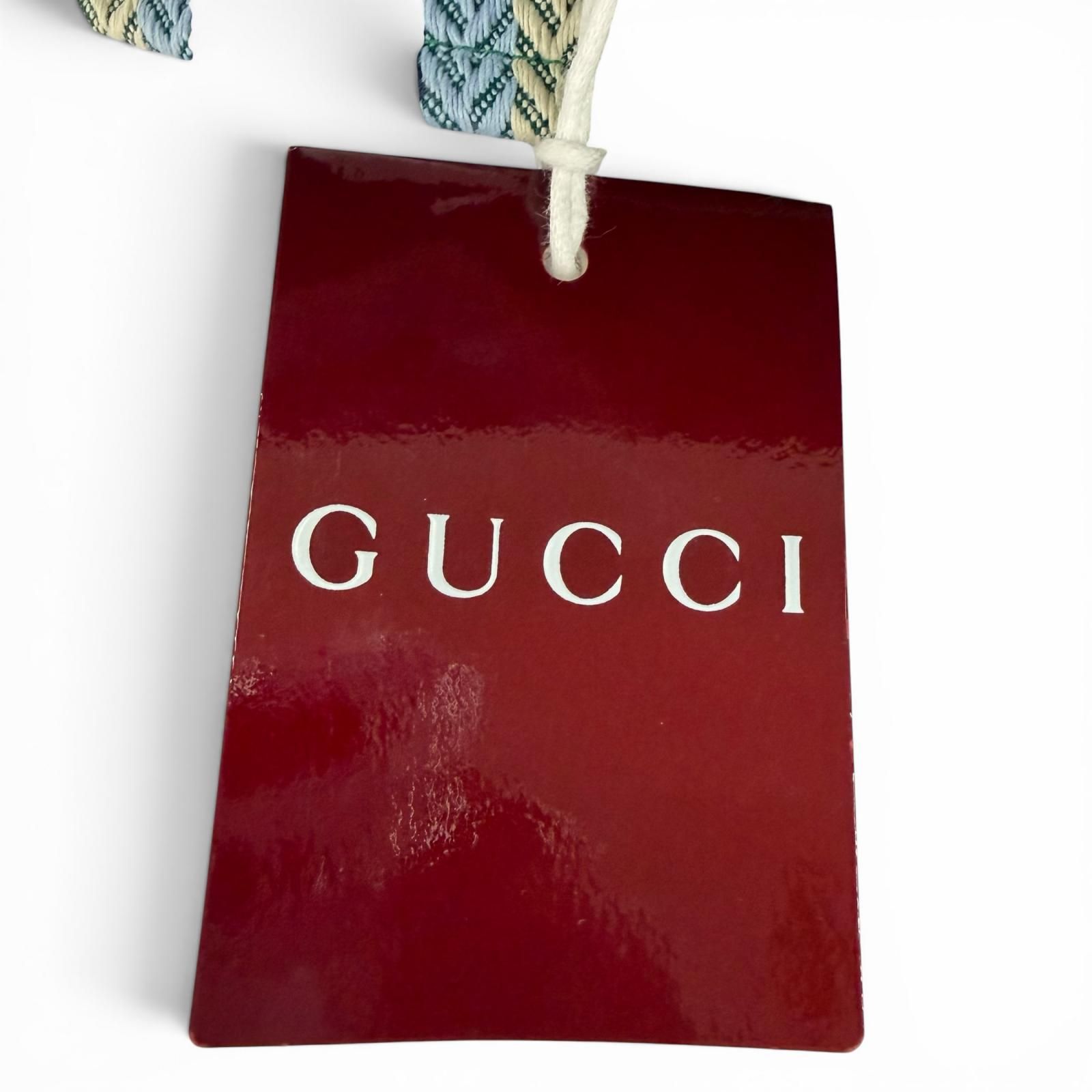 未使用品☆GUCCI グッチ 832064 コットン100％ ロゴ刺繍 ヘリンボーン柄 バケット ハット グリーン系 L イタリア製 正規品 レディース 箱・保存袋付き