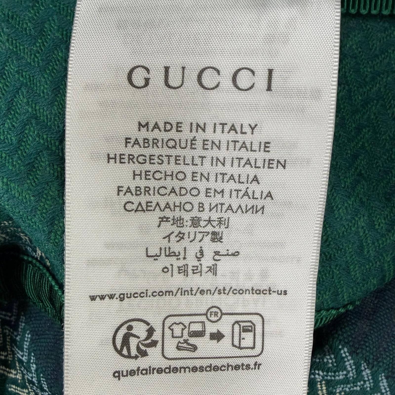 未使用品☆GUCCI グッチ 832064 コットン100％ ロゴ刺繍 ヘリンボーン柄 バケット ハット グリーン系 L イタリア製 正規品 レディース 箱・保存袋付き