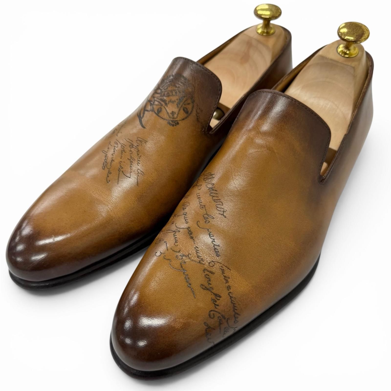 美品□BERLUTI ベルルッティ カーシヴ ガレ レザー カリグラフィ