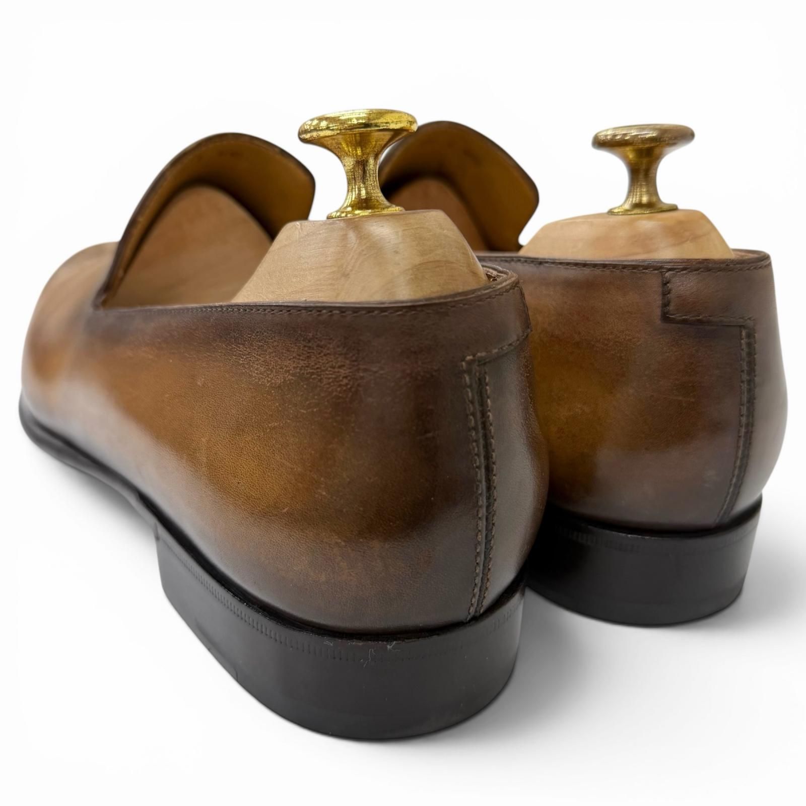 【美品】 ベルルッティ カリグラフィ スクリットレザー ドライビングシューズ 美品□BERLUTI ベルルッティ カーシヴ ガレ レザー カリグラフィ