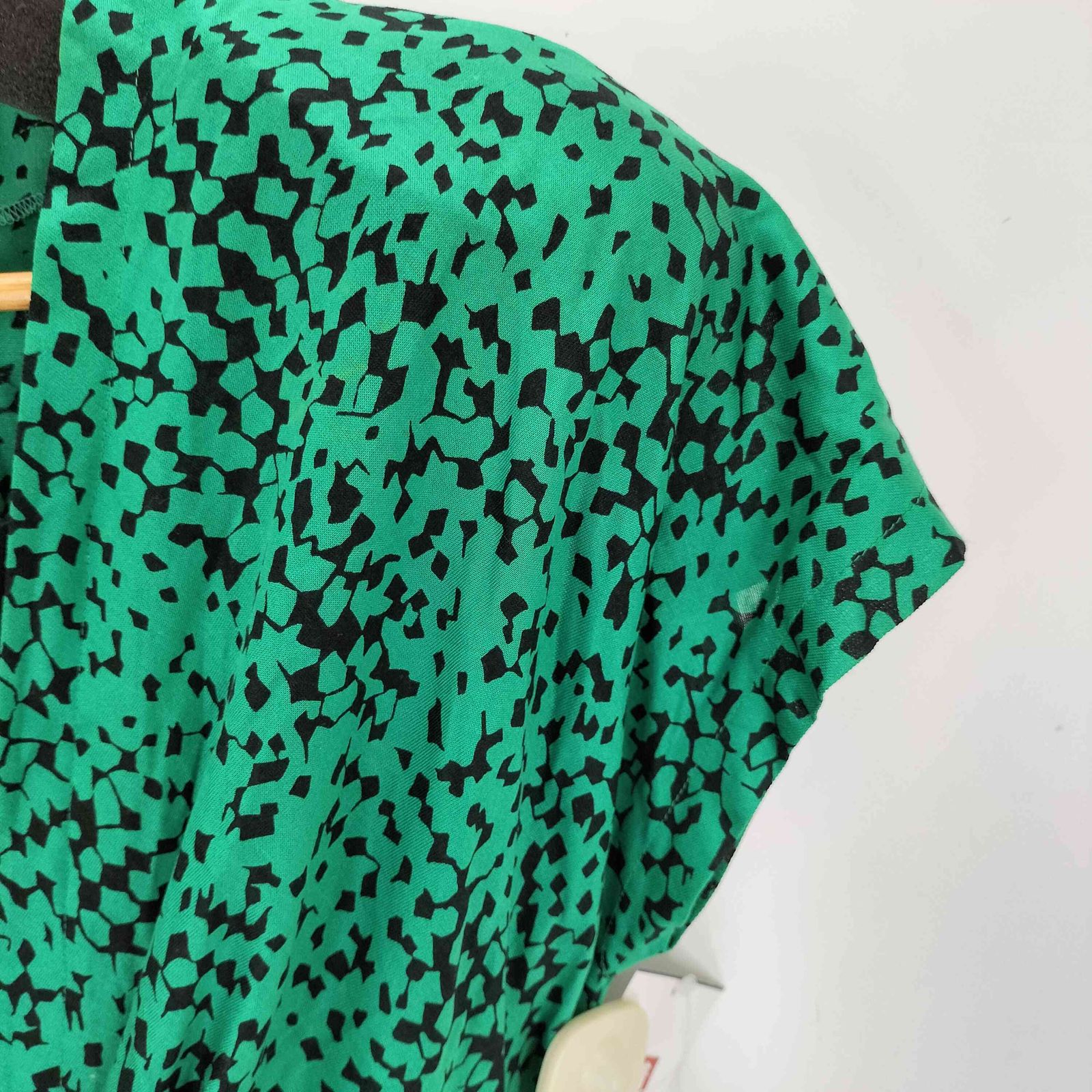 ジュンアシダ jun ashida 肩パット付 総柄シルクワンピース レディース